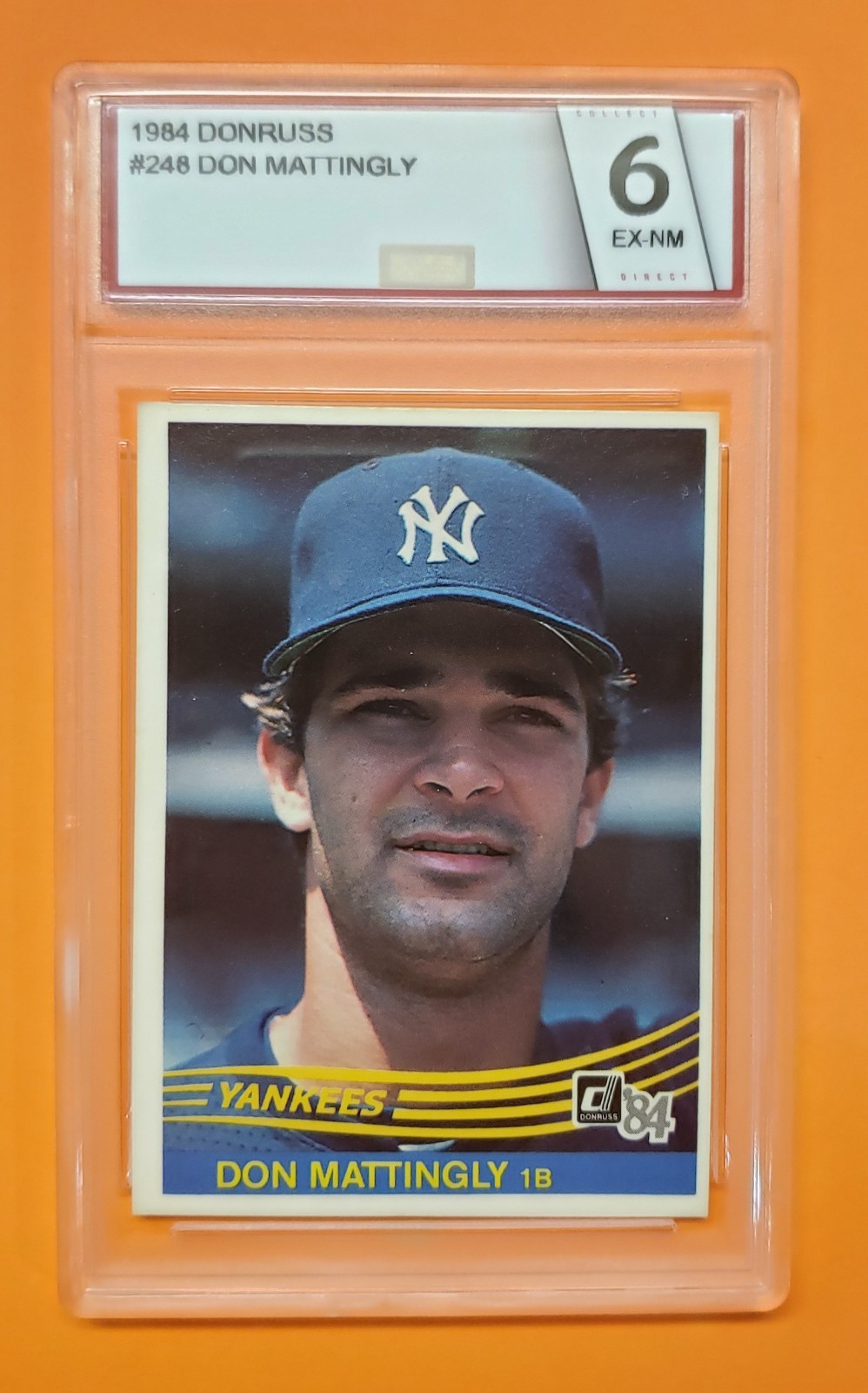1984 DONRUSS 248 DON MATTINGLY RC NEW YORK YANKEES EX/NM Collect Direct Graded 6