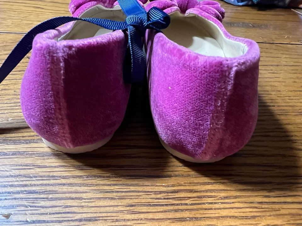 NUEVO CON ETIQUETAS Janie and Jack Wonder and Wish Terciopelo Ballet Pisos Borgoña Sandalia 9 Niño Pequeño Foto 4 de 4