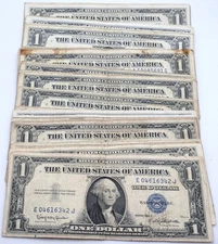 1935 Circulated $1 Silver Certificate One Dollar Note - Blue Seal