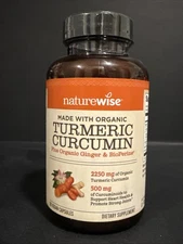 NatureWise Turmeric Curcumin Organic | 90 Capsules Exp 11/2027