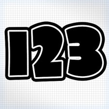 3 x Custom MX Race Numbers - Bike / Kart / Quad / Jet-Ski - Chunky Style