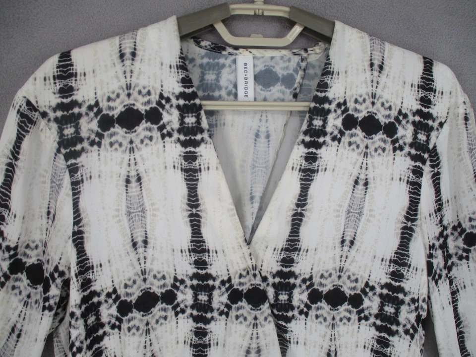 Bec & Bridge Playsuit Womens 8 White Black Epiphany Tie Dye Long Sleeve Boho - image 2 of 4