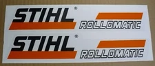 STIHL ROLLOMATIC Decal for Chain Saw Guide Bar, Black, Orange  9" long, CS107