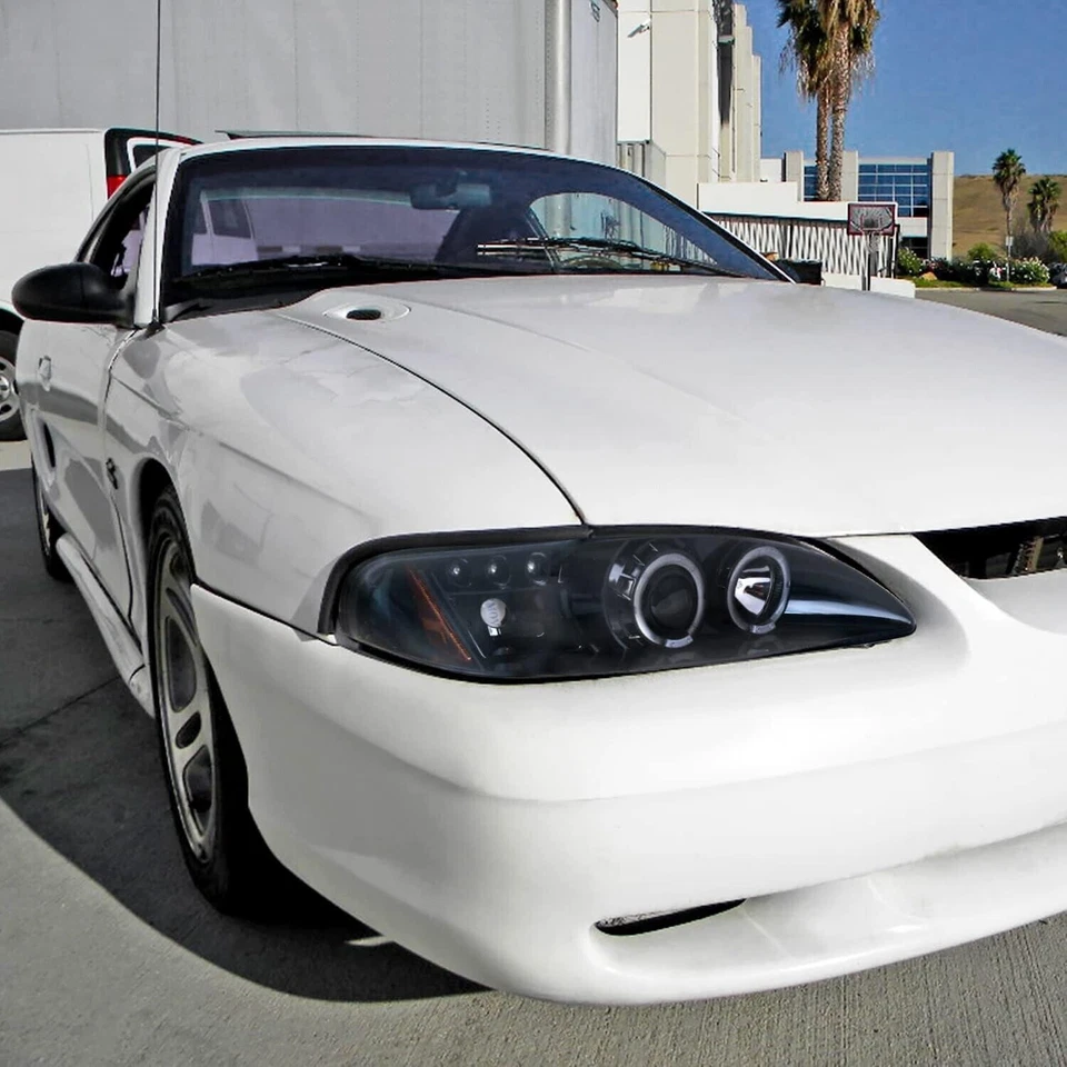 Ford Mustang GT SVT 1994-1998 Proyector LED Negro Par de Faros Conjunto Foto 2 de 4