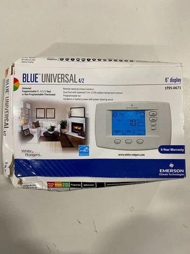 White-Rodgers 1F95-0671 Low Voltage Thermostat, 7, 5-1-1 Programs, 4 H 2 C,