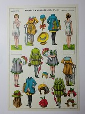 Paper Dolls Uncut Sheet Imagerie   Pellerin Poupees a Habiller Plate 3 France