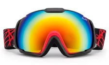 Mens Red Cross Snow Ski Goggles Winter Snowboard Large Double Lens Anti-Fog New 