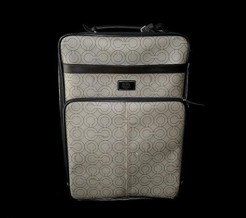 Coach Ltd Ed Caqui Op Art recubierto de lona SM rueda a lo largo de bolsa  de equipaje maleta agradable | eBay