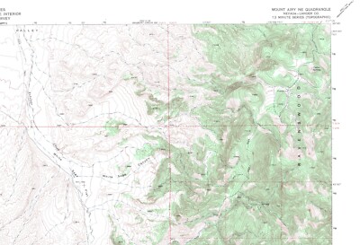 Mount Airy NE, Nevada 1969 Vintage USGS Topo Map 7.5 Quadrangle - Shaded