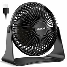 USB Small Desk Fan 5 Inch Portable Fans with 3 Speeds Strong Airflow 3.9 ft Cord