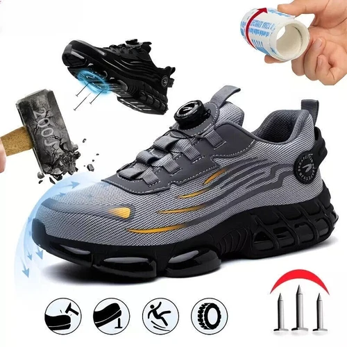 MENS WOMENS SAFETY TRAINERS WORK LIGHTWEIGHT NON SLIP STEEL TOE CAP BOOTS SHOES - Picture 6 of 19