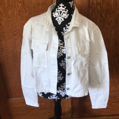 J Brand Camille Shrunken Denim Jacket in Skylight Womens sz L NEW