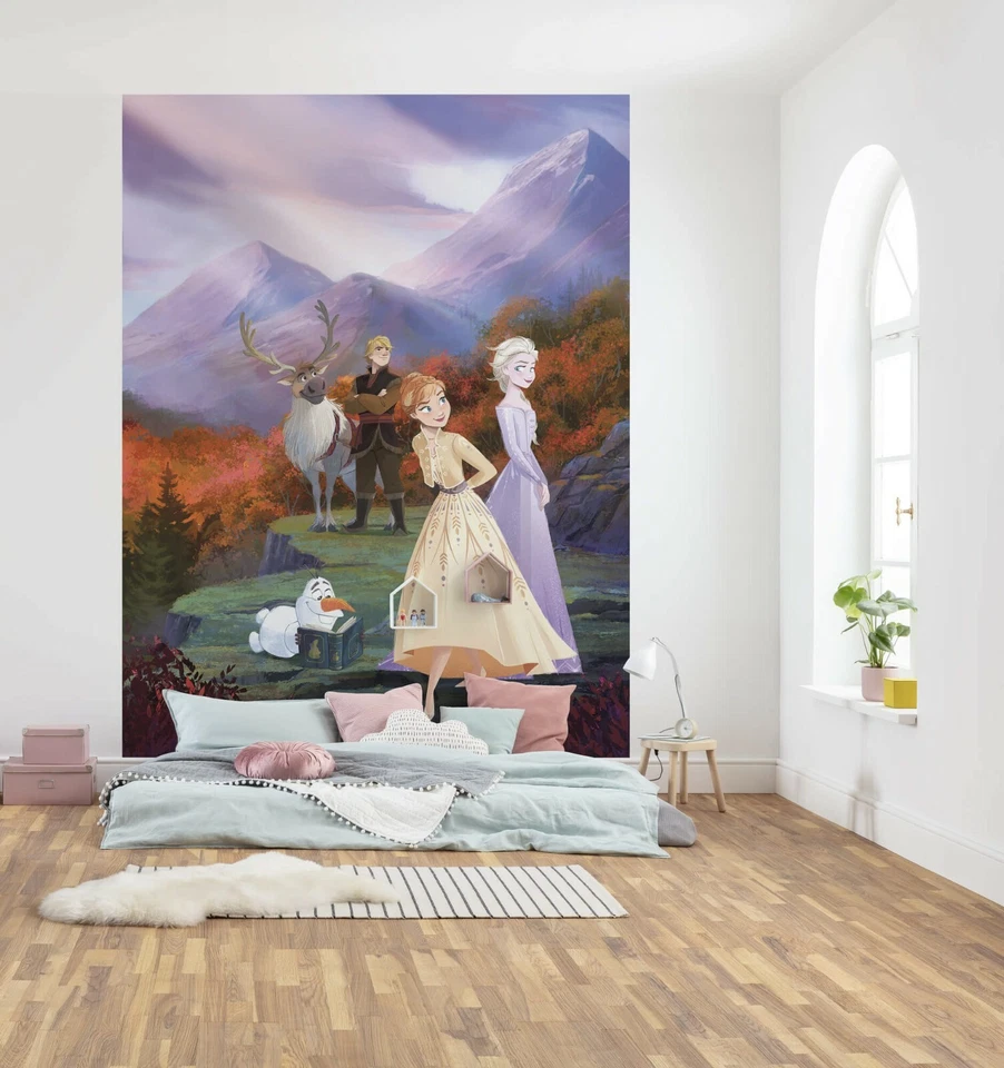Disney Frozen Papel Pintado Mural 254x184 cm Decoración Pared Elsa Anna Púrpura Arte Foto Foto 4 de 4