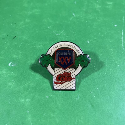 Super Bowl 25 XXV Lapel Hat Tie Backpack Pin The Silver Anniversary Coca Cola