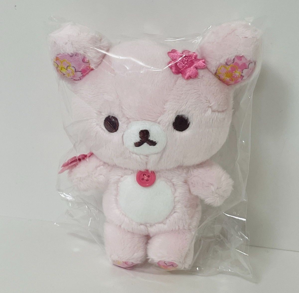 専用出品 白いクマ フィギュア ピンクバッグ付き Korilakkuma Plush Sakura Pink Keychain Stuffed Toy Rilakkuma Store