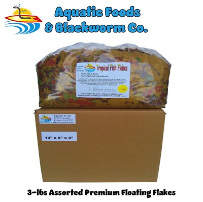 3-lbs of Flakes, Your choice of Assorted Premium Tropical Fish Flakes@ $61.99