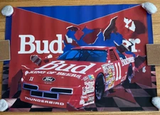 Vint. 1991 Anheuser -Busch Brewers Of Bud Racing No. 11 Original Poster 28"X20"
