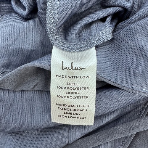 Lulus Dress Woman’s Wrap Ruffle Spaghetti Strap Dress Ties In The Back Grey - Bild 8 von 12