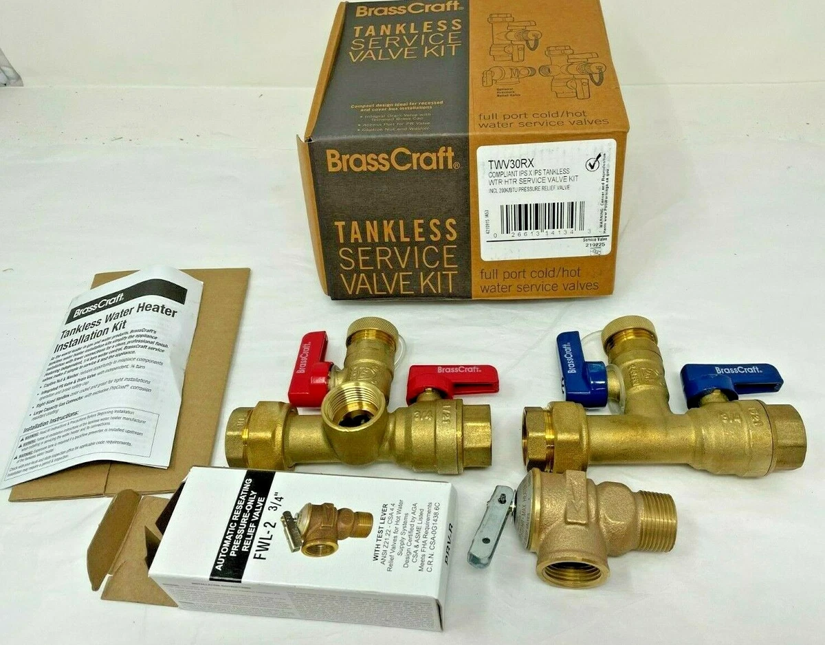NEW Brass Craft 3/4in IPS Tankless Water Heater Service Valves Pressure  Relief 26613141343 | eBay