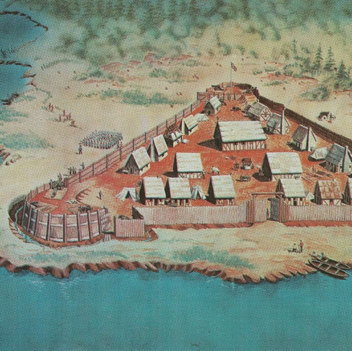 James Fort aka Old Fort Jamestown Virginia - Vintage Postcard