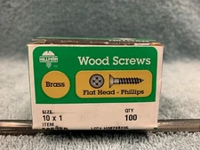 SOLID BRASS Phillips Wood Screws #10 X 1-in.  100 pk   by Hillman