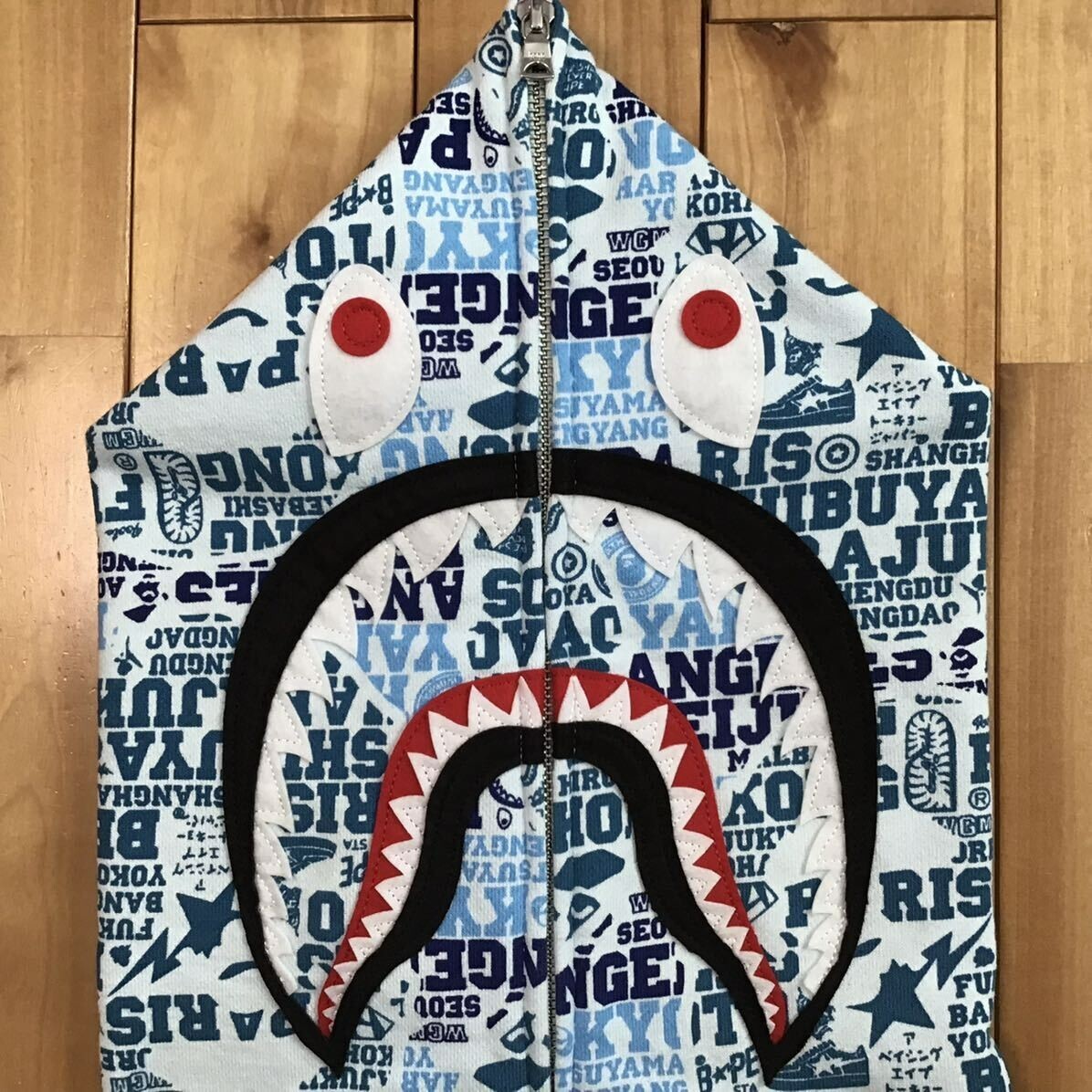 トップス BAPE XXV cities camo shark Hoodie Size S BAPE XXV Cities Camo Shark Full Zip Double Hoodie Multi