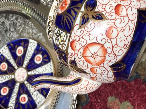 Rare Imari/Gaudy Welsh #3759/2 Sadler Teapot w/Matching Teapot Stand & Sugar - Picture 10 of 12
