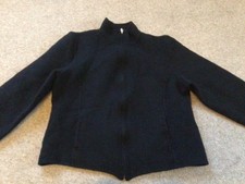 Alexandra Bartlett Black Zipped Jacket. 100% Wool. Size Large