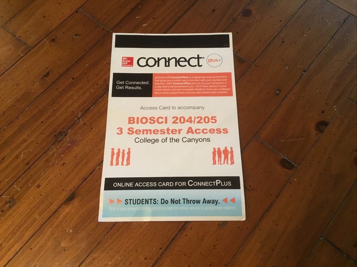 McGraw Hill Connect Plus Human Biosci Online Access Code Card | eBay