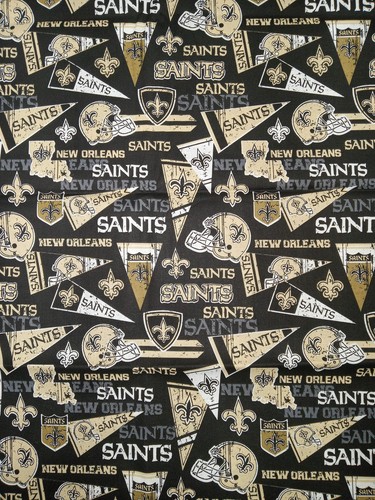 New Orleans Saints Retro NFL NFC South Cotton Fabric - Picture 2 of 4