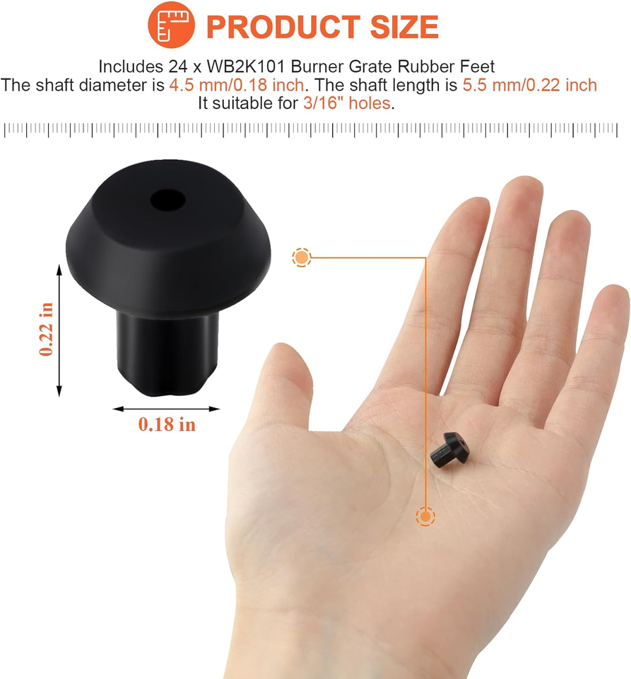 24x Stove Gas Range Grate Rubber Feet Bumper Frigidaire Gallery Kit