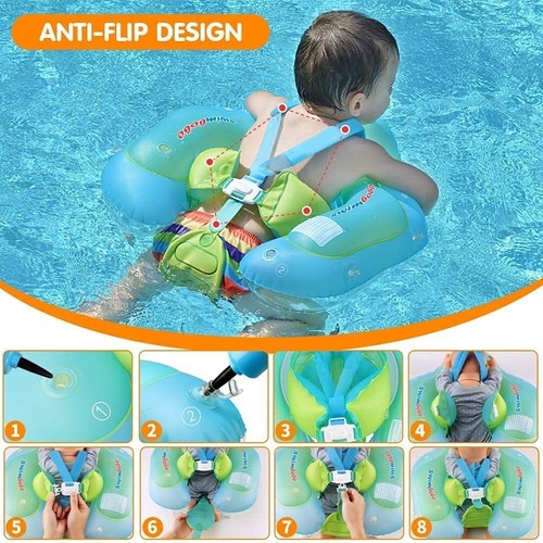 Baby Schwimmring mit abnehmbarem Sonnendach Schwimmreifen für ab 3-36 Monate DE - Bild 13 von 14