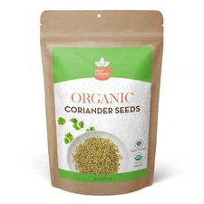 Organic Coriander Seeds-Non-GMO, USDA Certifed Organic Aromatic and Nutty Flavor