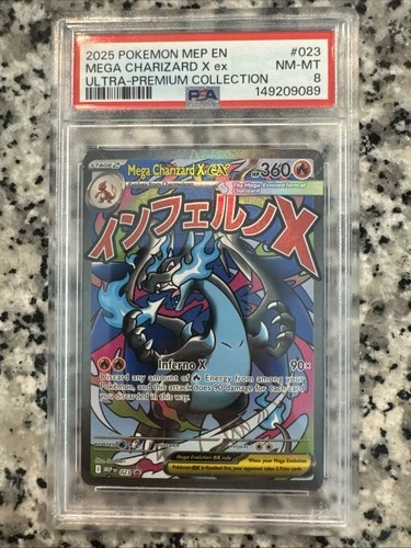 New Listing2025 POKEMON MEP EN-ME BLACK STAR PROMO #023 MEGA CHARIZARD X EX PSA 8
