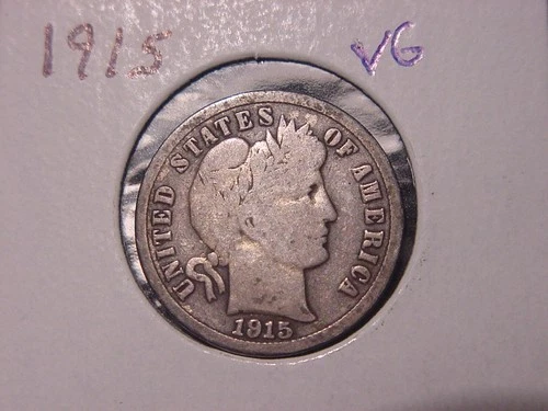 1915 BARBER DIME VG ORIGINAL COIN POPULAR DATE PQ SHIPS FREE