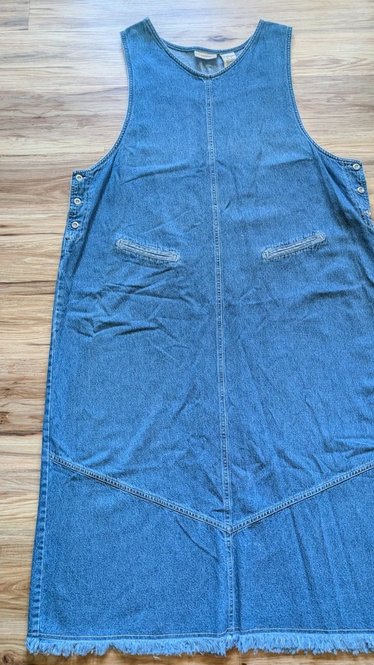 Maxi Vestido Vintage Expressions Plus Denim Para Mujer 1X Azul Jean Teacher Cottagecor Foto 2 de 4