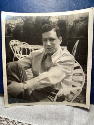  Enjoying the fresh air  Vintage Black & White Portrait Photograph of Man