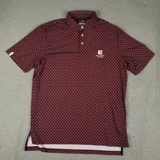 RLX Ralph Lauren Polo Shirt Mens Large Burgundy Golf Casual Short Sleeve