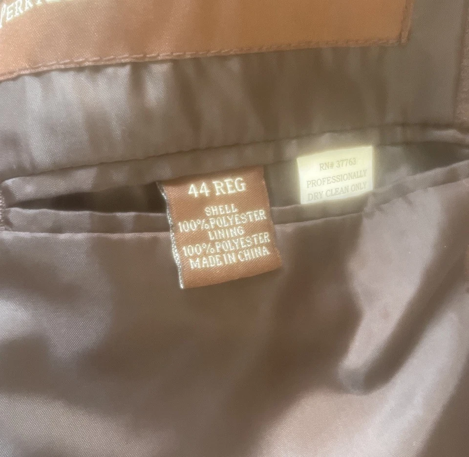 Mens PERRY ELLIS Charcoal 4 Button 4 Pocket Sport Coat Jacket 44R - Image 2 of 4