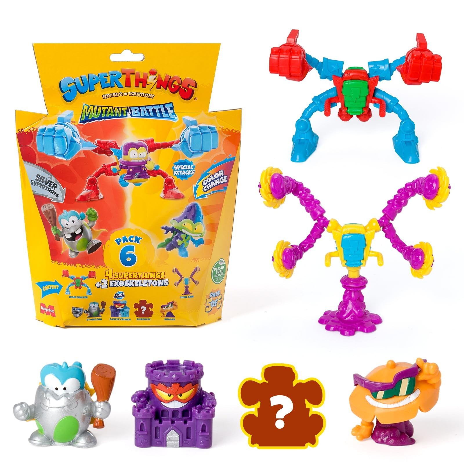 Серия Superthings Mutant Battle Spielfiguren-Набор экзоскелетов для битвы мутантов 6 штук 5/6 - Neu