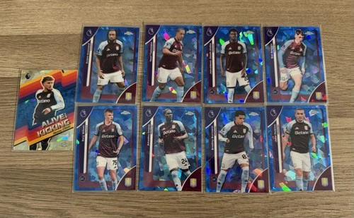 Topps Chrome Sapphire 2025-26 Premier League Aston Villa 9 Base Card Bundle