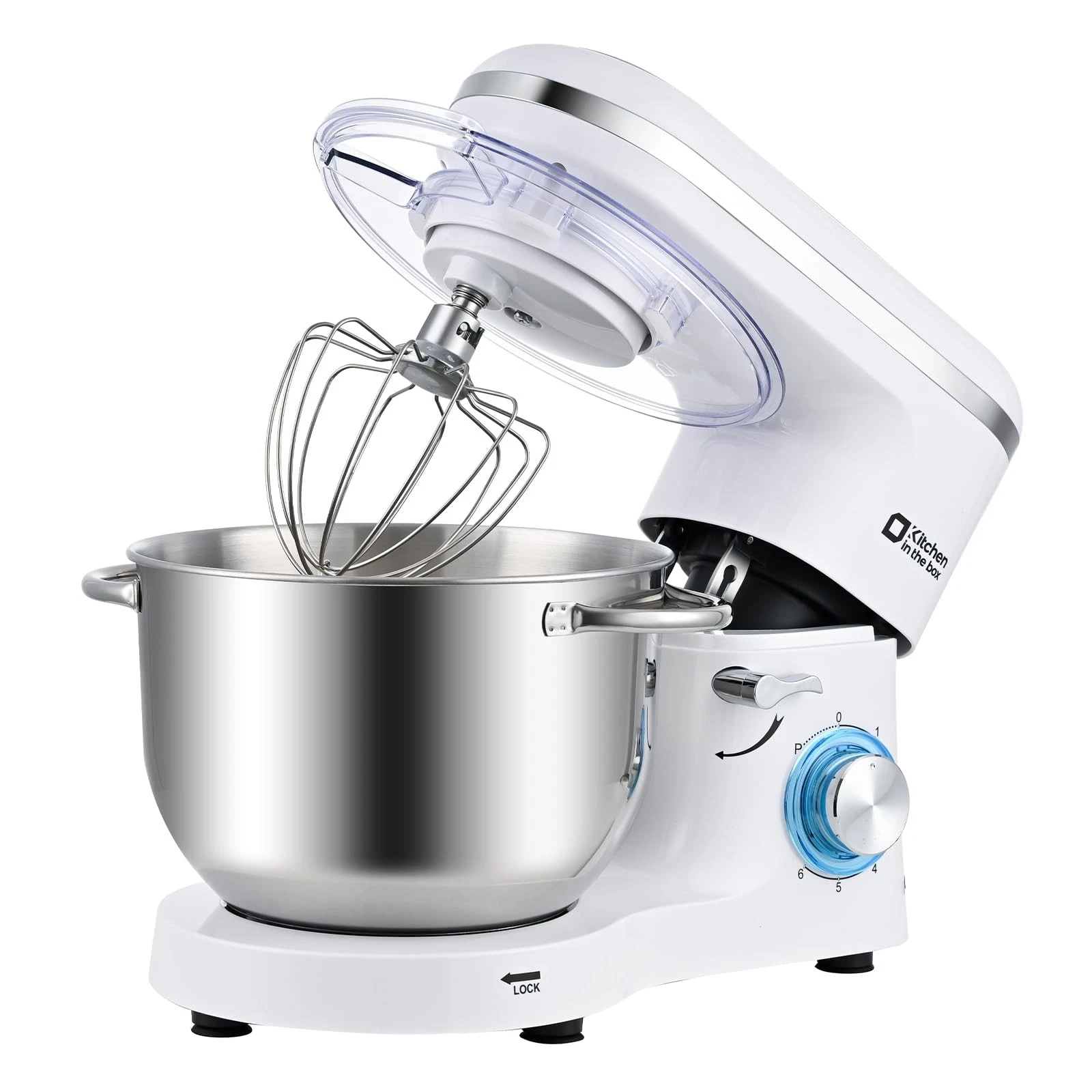 Food Processor, 6.2L Kneading Machine 1400W, 6 Speed Dough Maker Mi...