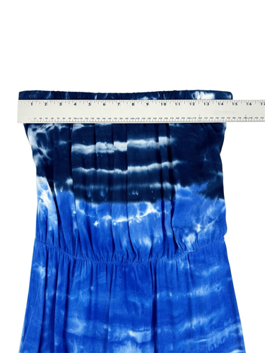 Abito senza spalline giovane favoloso e rotto blu tie dye aperto dietro taglia small - Foto 4 di 7