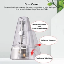  Mechanical Metronome Portable Metronome Adjustable Beat Speed RYJS HURC