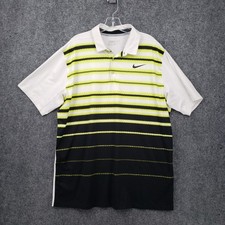 Nike Golf Polo Shirt Mens XL White Dri Fit Standard Fit Performance Stretch
