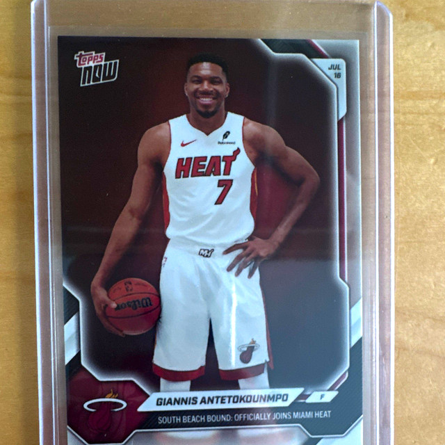 Topps Now Giannis Antetokounmpo Miami Heat Mint Condition
