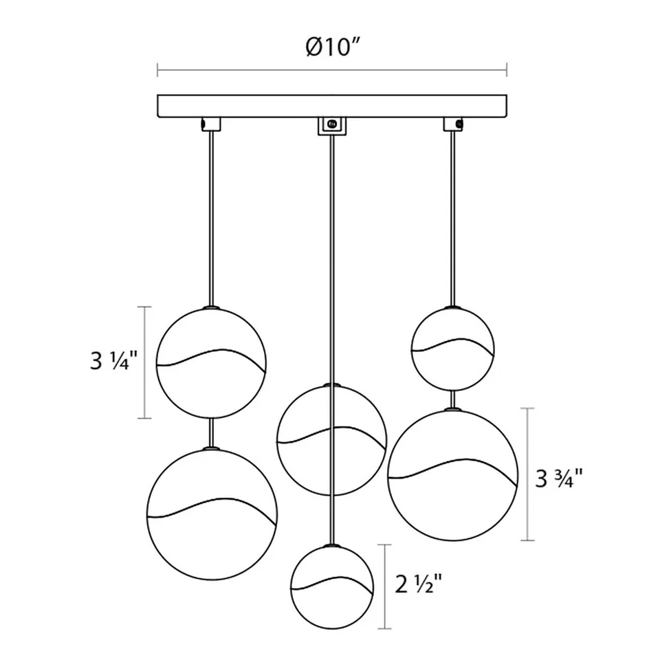 Sonneman 2915-SML镍葡萄6光LED吊坠 — 第 2/2 张图片