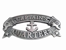 CAPTAINS QUARTERS SIGN Nautical Plaque Ship Boat Sign Wall Home Decor