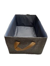 Foldable Storage Rectangular Bins Fabric.3 Pack Dark Grey. 11  W x 17-3/4  L x 8  H