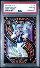 2024 Panini Select #134 JJ J.J. Mccarthy Tiger Prizm Rookie Card RC PSA 8 NM-MT
